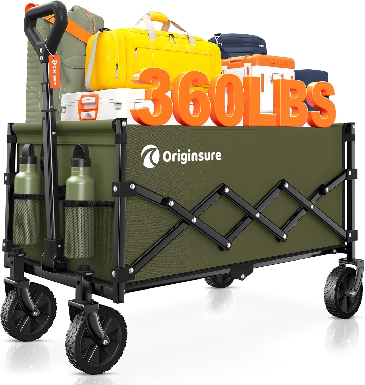 ARMY GREEN Collapsible Wagon Cart Foldable, Lightweight, Heavy Duty by Originsure ... Cuba Trackable, Home Delivery Included.
