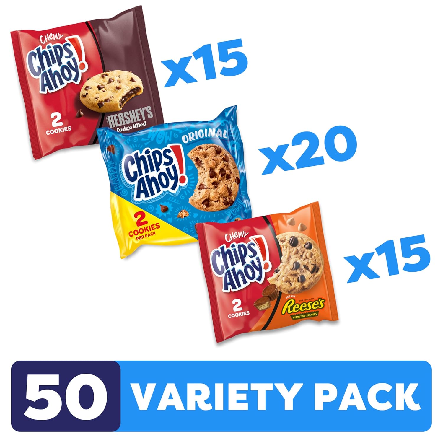 50 Snack Size Packs, Chips Ahoy Variety Pack 1 ... Cuba Home Delivery Included, Trackable.