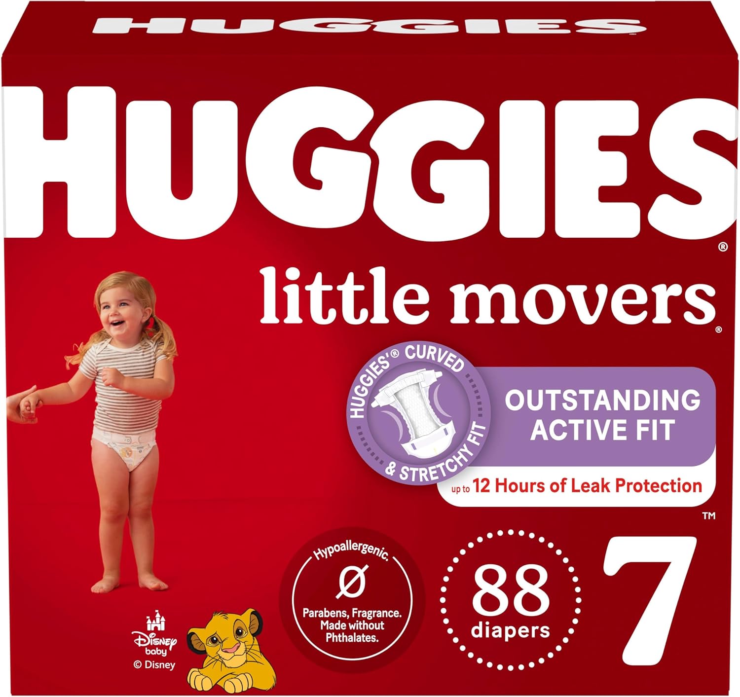 Huggies Size 7 Diapers, Little Movers, 88 Count ... Trackable Cuba Home Delivery Included.