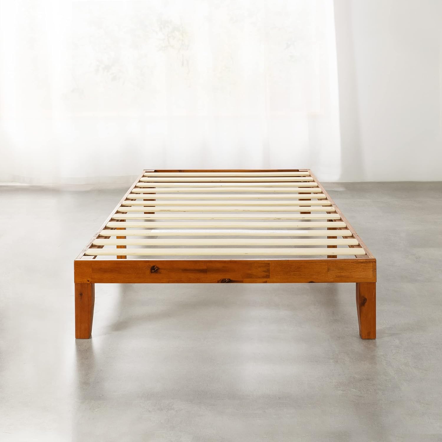 TWIN XL SIZE, CHERRY, Solid Wood Platform Bed, 12-inch ...... Trackable Cuba Home Delivery Included.