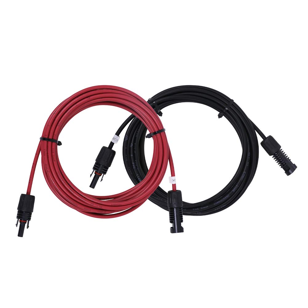20 Ft. - 12 AWG Solar Panel Pair Extension Cables, Male & Female Connectors, 1 Pair, Red & Black ... Trackable Cuba Home Delivery Included.