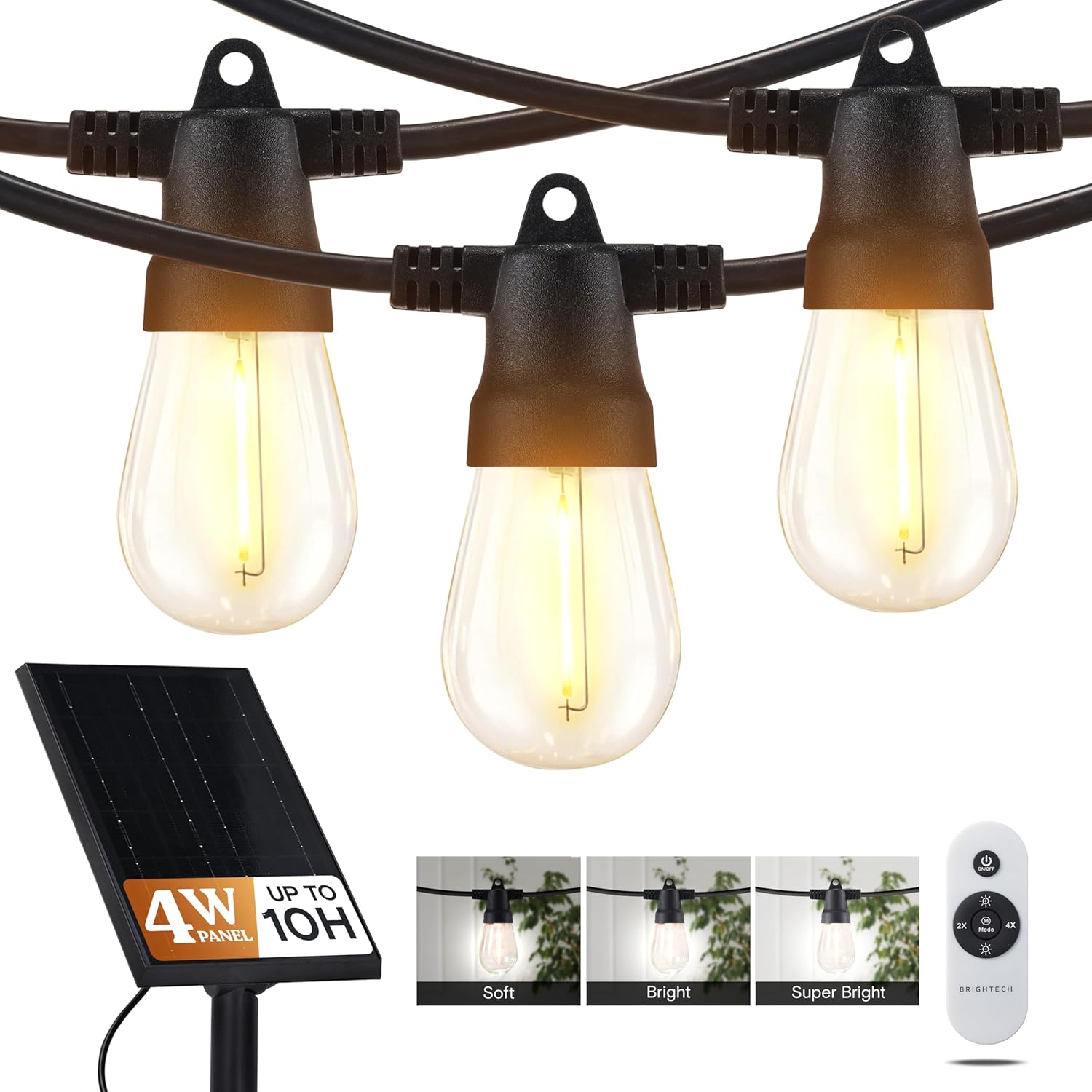 3-PACK, 12 (4W) LED Bulbs 27 Ft. Pro Solar Powered Outdoor String Lights, Shatterproof, Waterproof ... Cuba Home Delivery Included, Trackable
