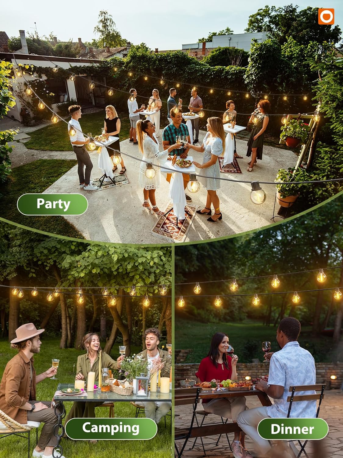 3-PACK, 54 (5W) LED Bulbs, 100 Ft. Solar String Lights, Outdoor-Waterproof, 3 Light Modes, Dimmable, Shatterproof ... Cuba Home Delivery Included, Trackable.